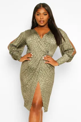 Leopard Print Wrap Dress
