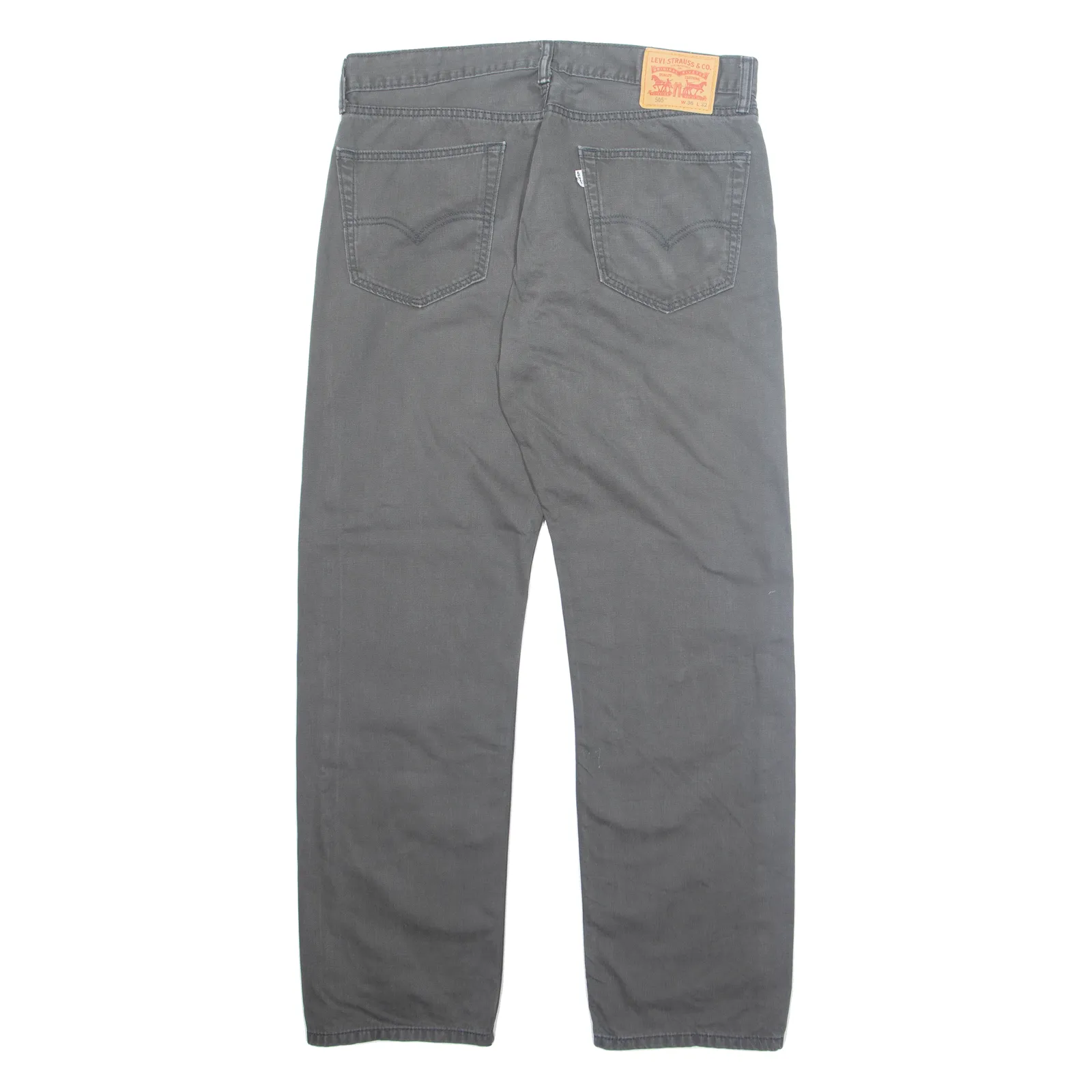 LEVI'S 505 Mens Trousers Grey Regular Straight W36 L32
