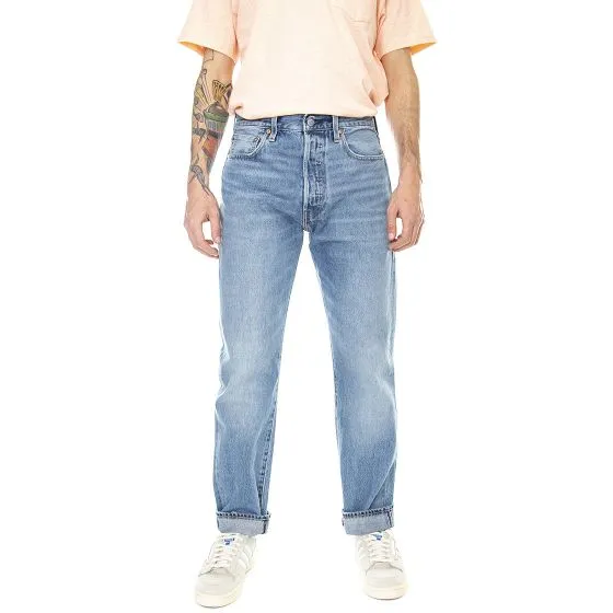 Levis Mens LMC 80's 501 Lmc Shoal Blue / Med Indigo / Worn In Denim Jeans