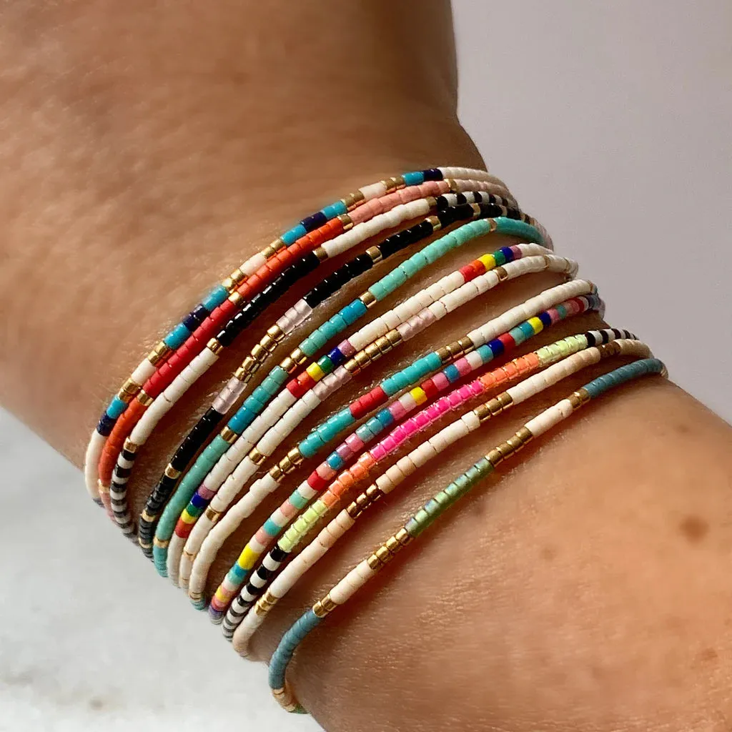 Libby And Smee Beaded String Bracelet Creamy