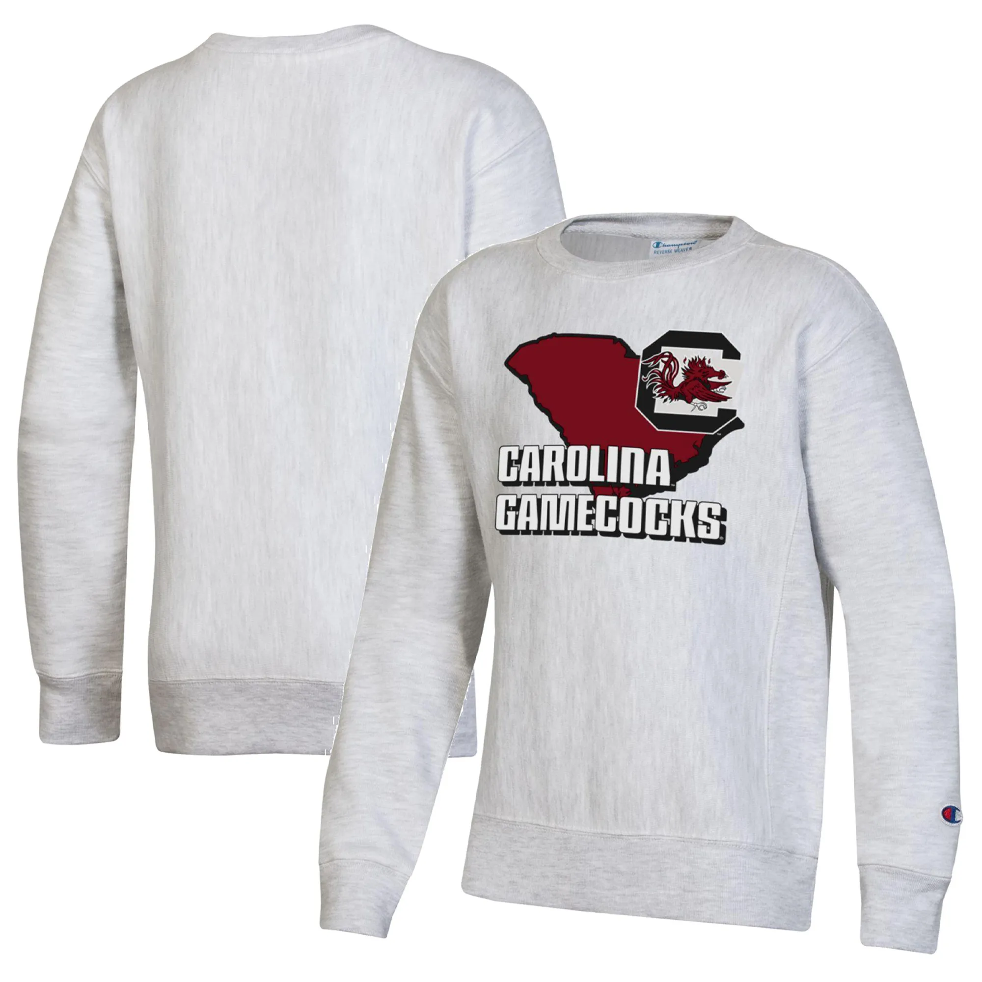 Lids Youth Champion Heather Gray South Carolina Gamecocks Reverse Weave Pullover Sweatshirt