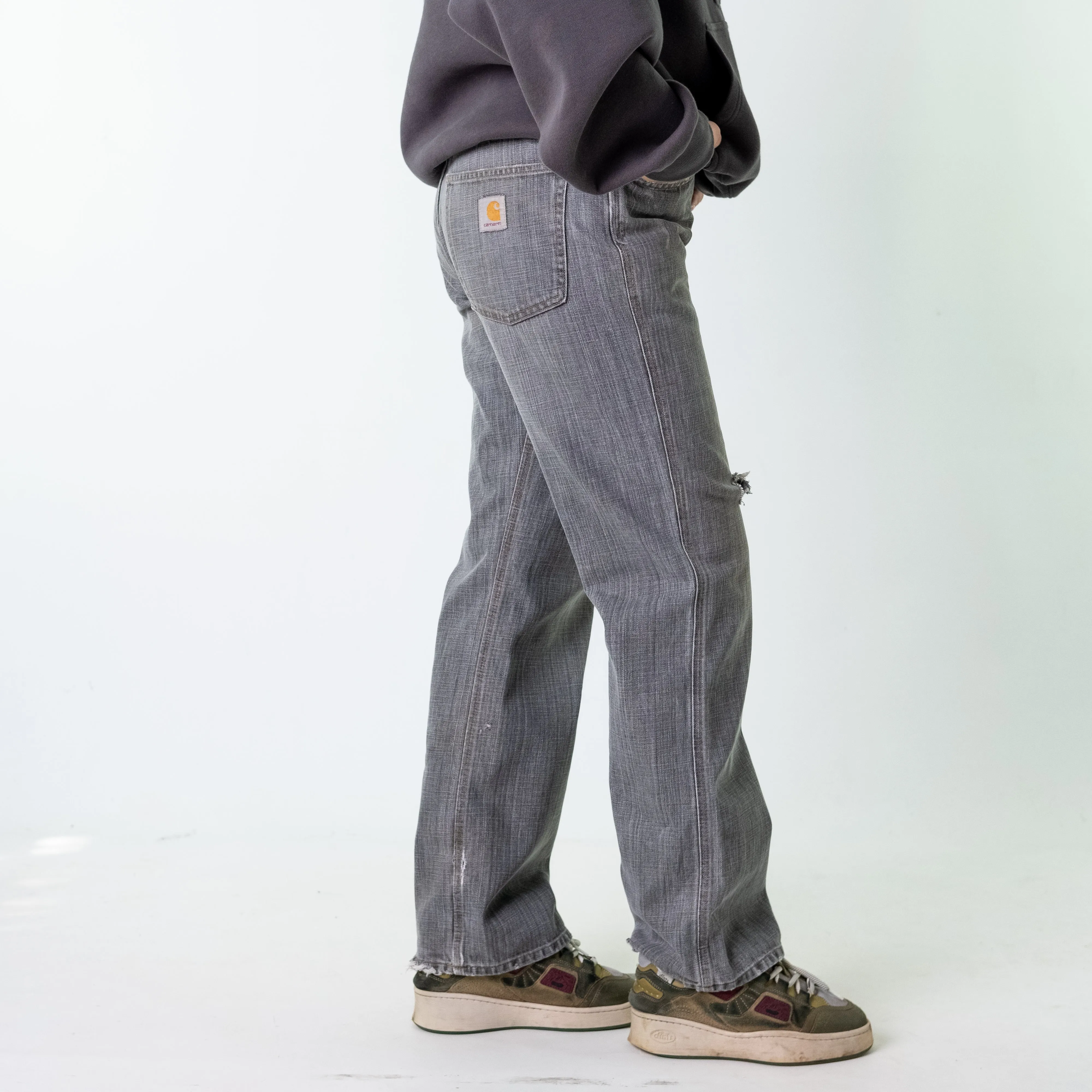 Light Grey 90s Carhartt  Cargo Skater Trousers Pants Jeans (30x32)