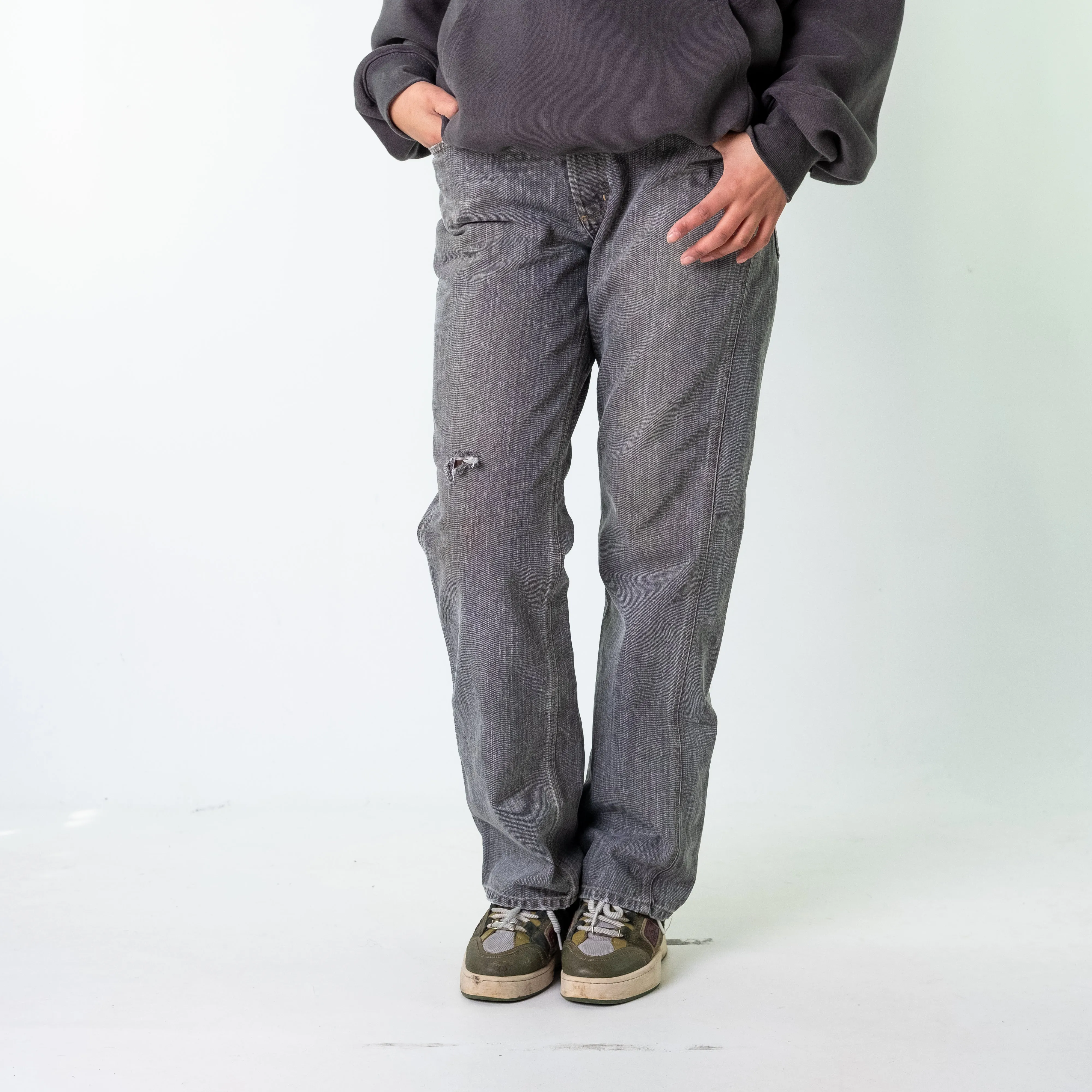 Light Grey 90s Carhartt  Cargo Skater Trousers Pants Jeans (30x32)