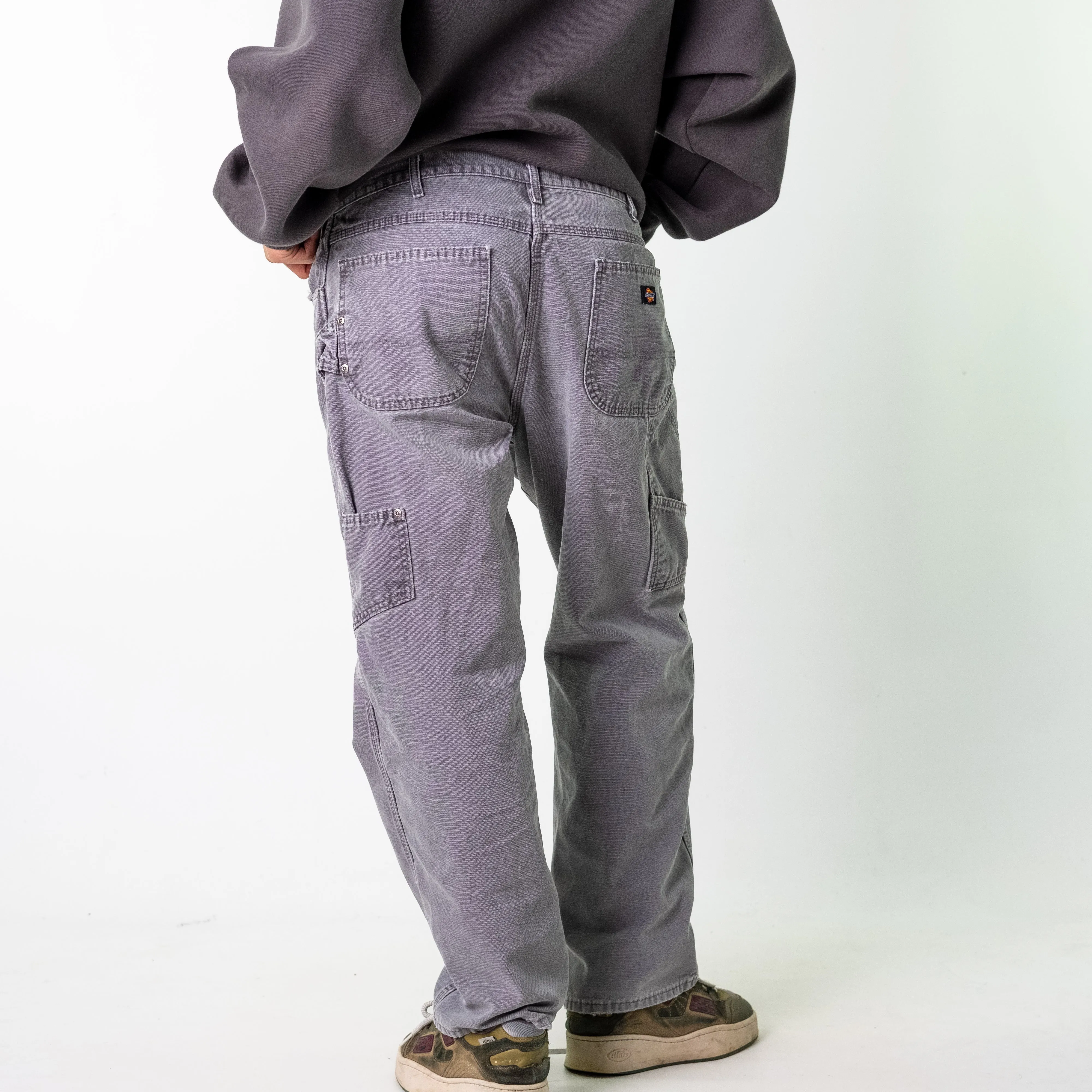 Light Grey 90s Dickies  Cargo Skater Trousers Pants Jeans (36x30)