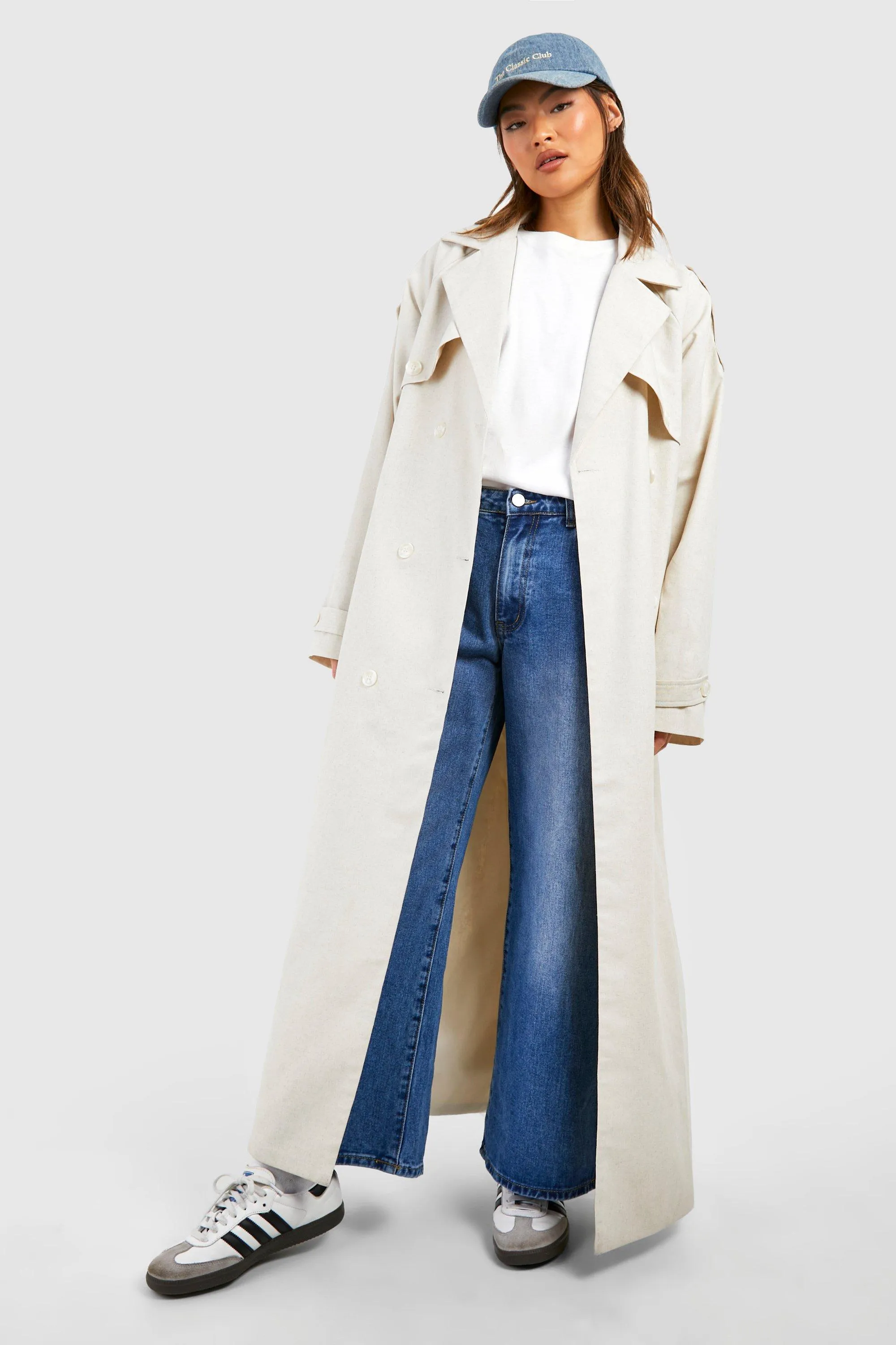 Linen Look Trench Coat