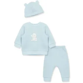 Little Me - 3Pk Blue Wonder Quilt Pant Set