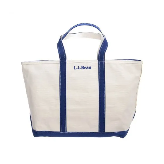 L.L.Bean Zip-Top Boat & Tote Small White / Blue Bag