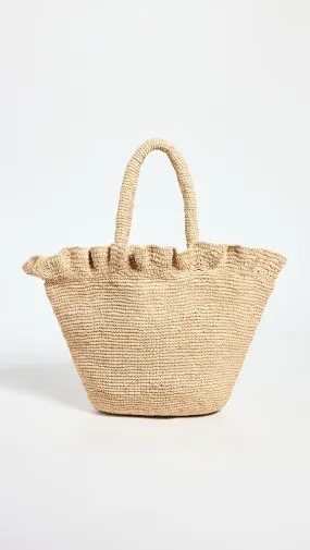 Loeffler Randall   Cyrus Raffia Woven Tote with Ruffle 