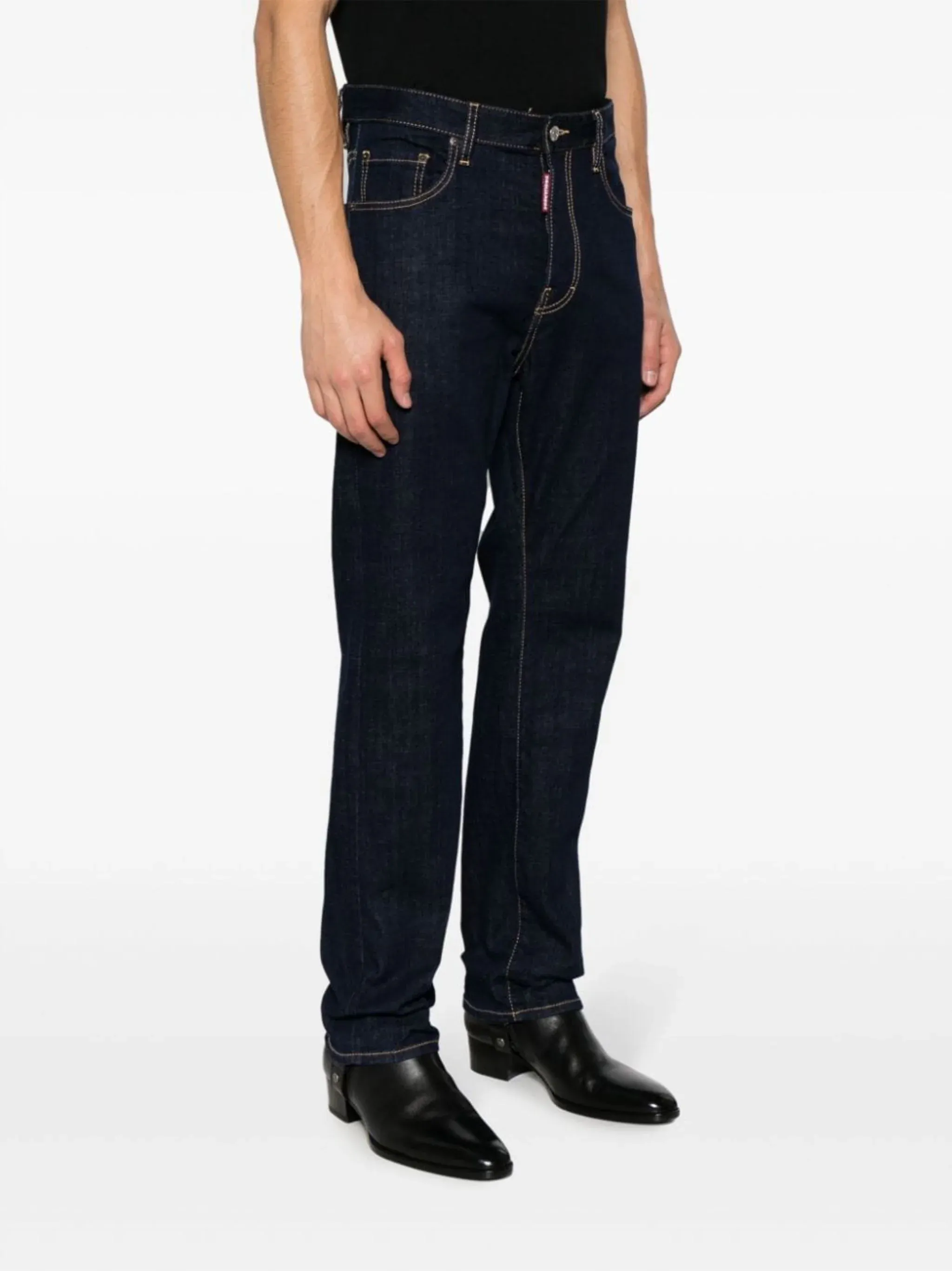logo-patch slim-leg jeans
