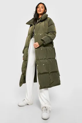 Longline Duvet Belted Puffer Jacket