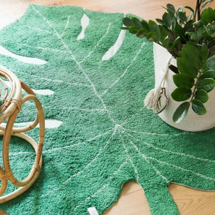 Lorena Canals Kaarol Monstera Washable Rug Green