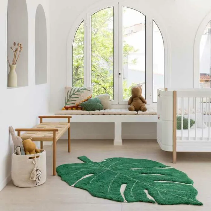 Lorena Canals Kaarol Monstera Washable Rug Green