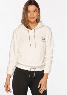 Lorna Jane Cosy Cropped Hoodie in Cream