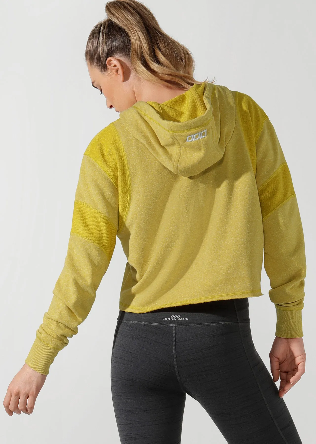 Lorna Jane Studio Hoodie in Acid Yellow Marl