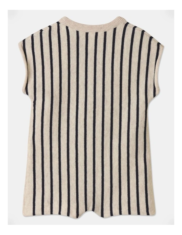 Louis Knit Romper in Oatmeal/Navy