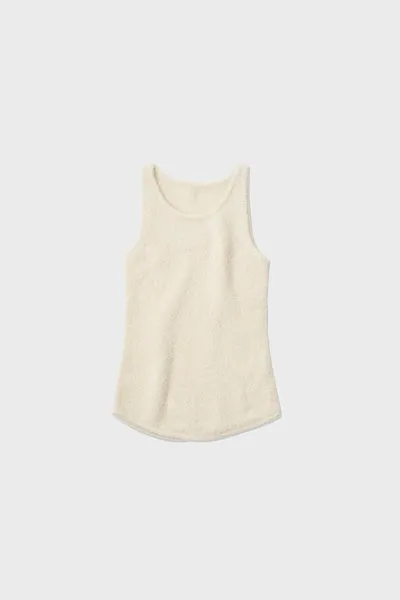 Low ClassicIvory Fluffy Sleeveless Knit Top