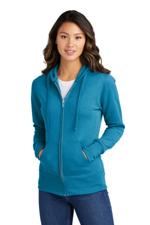LPC78ZH Port & Company® Women's Core Fleece Full-Zip Hooded Sweatshirt.