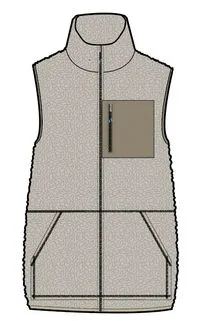 Lucian Recycled Sherpa Fleece Vest - Warm Ivory