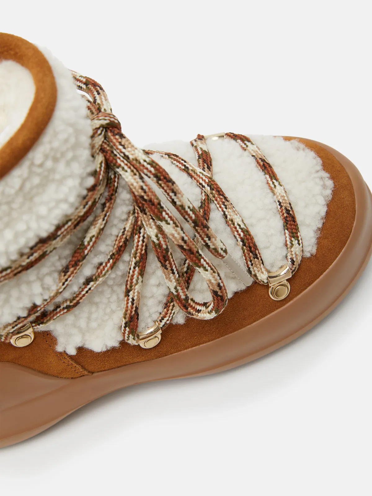 LUNA SHEARLING BOOT - WHISKY/OFF WHITE