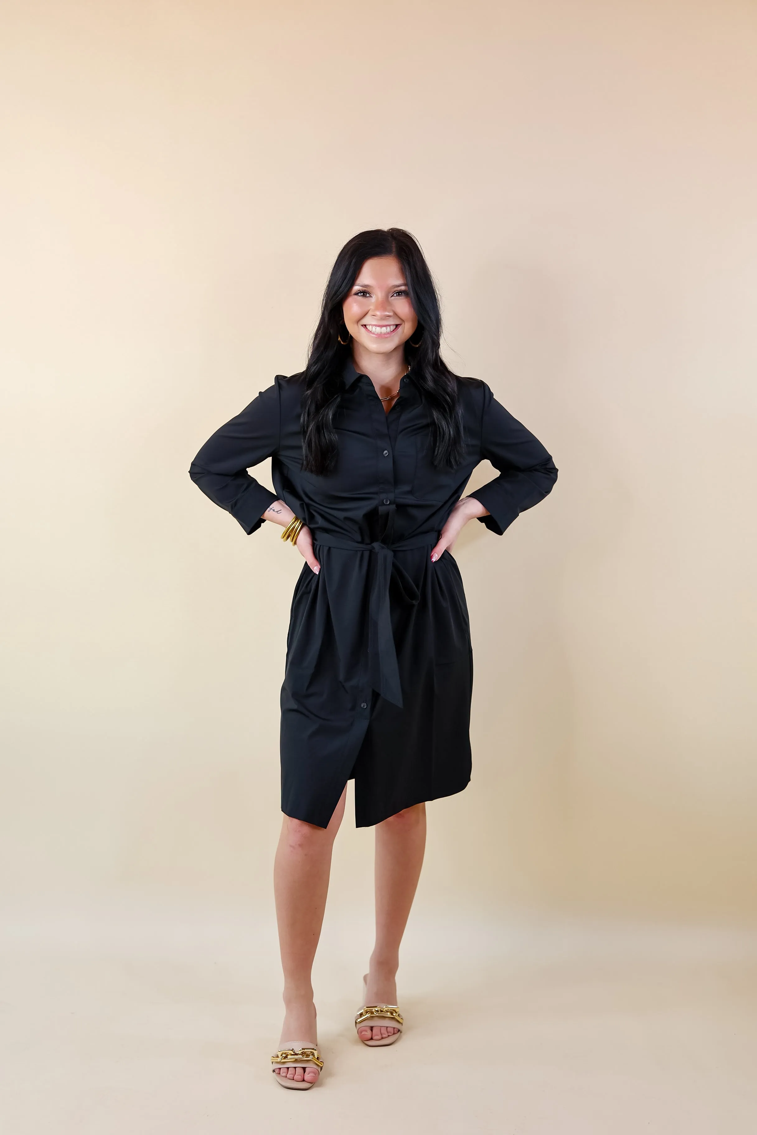 Lyssé | Schiffer Button Down Dress Dress in Black