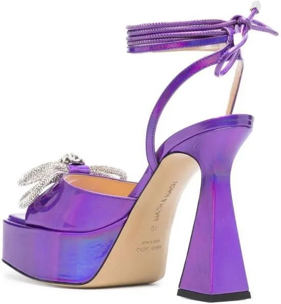 MACH & MACH Double Bow 140mm platform sandals Purple
