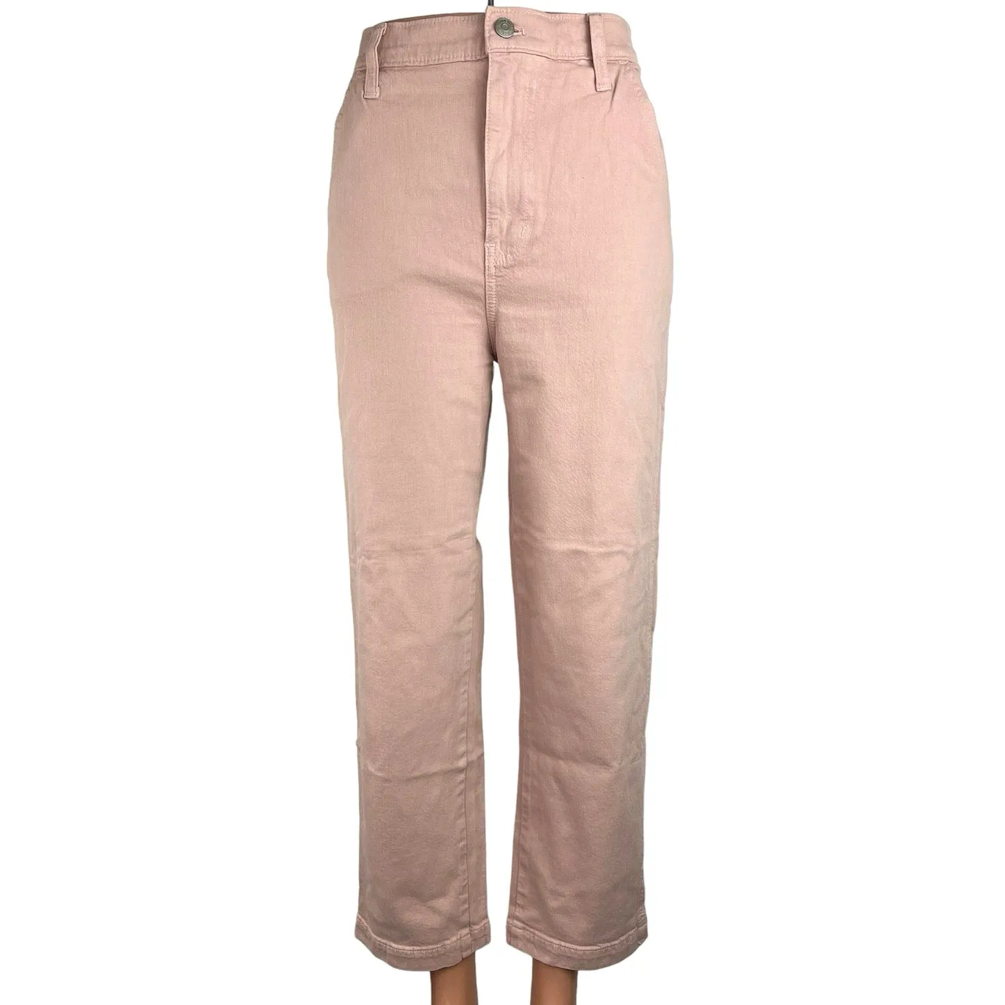 Madewell Pink High Waist Straight Leg Pockets Stretch Crop Ankle Denim Jeans 26