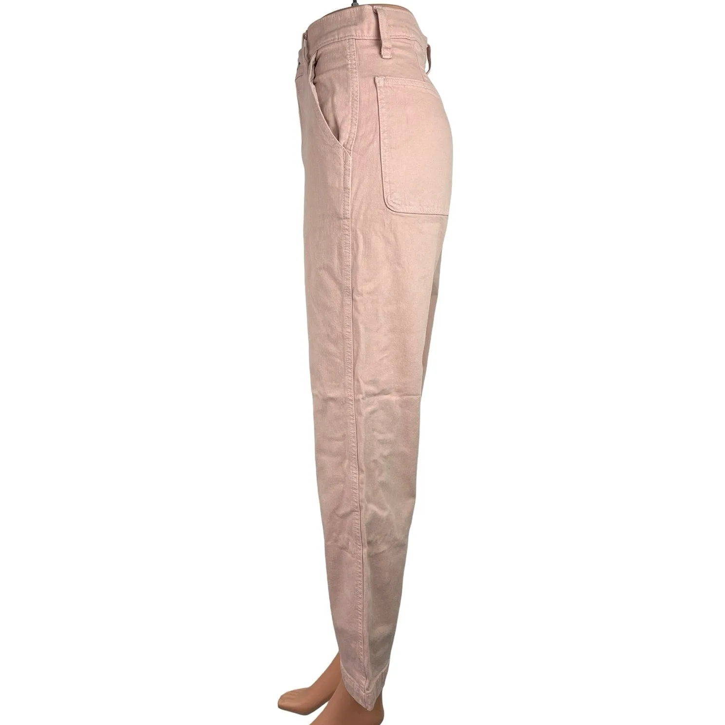 Madewell Pink High Waist Straight Leg Pockets Stretch Crop Ankle Denim Jeans 26