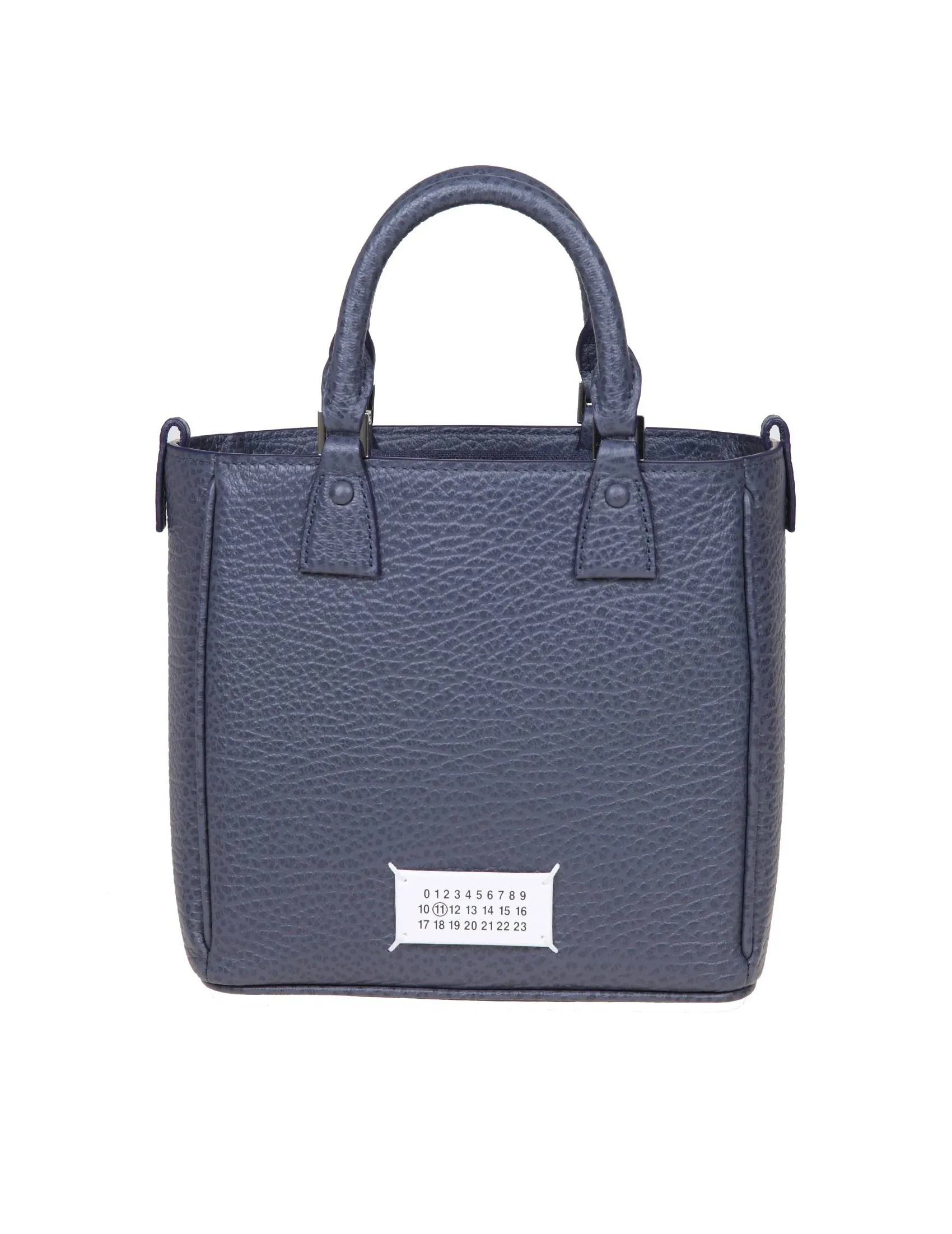 MAISON MARGIELA 5C VERTICAL TOTE BAG IN BLUE LEATHER