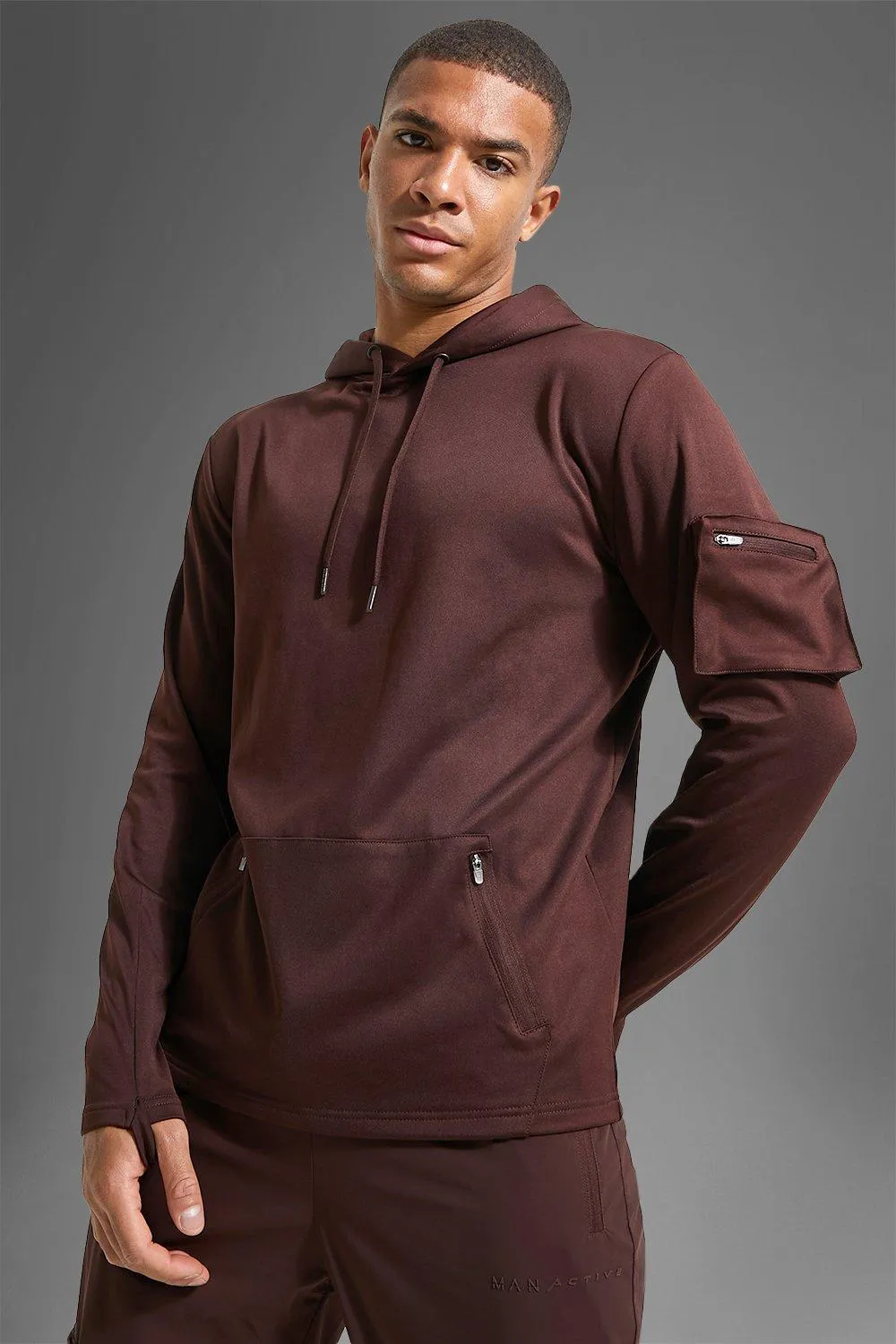 Man Active Gym Performance Ma1 Pocket Hoodie