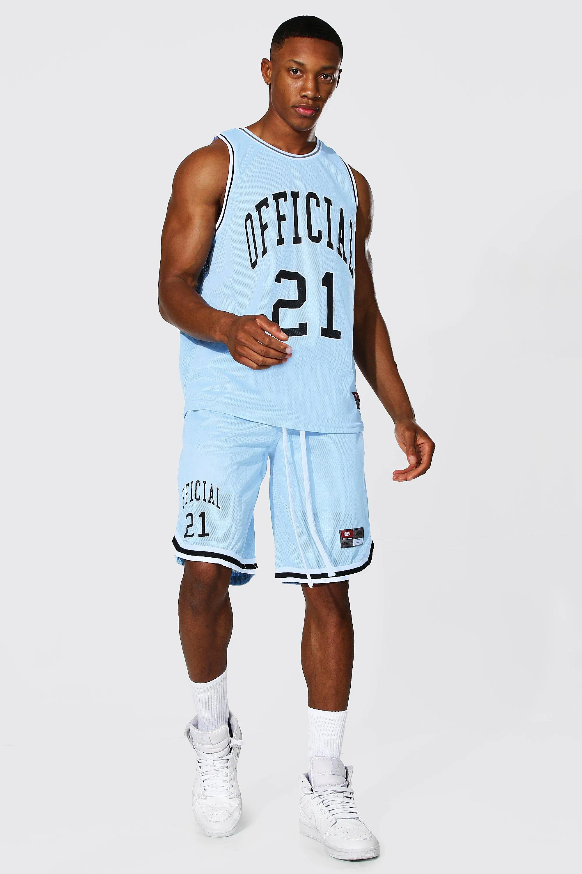 Man Official Mesh Tank Top And Basketball Set