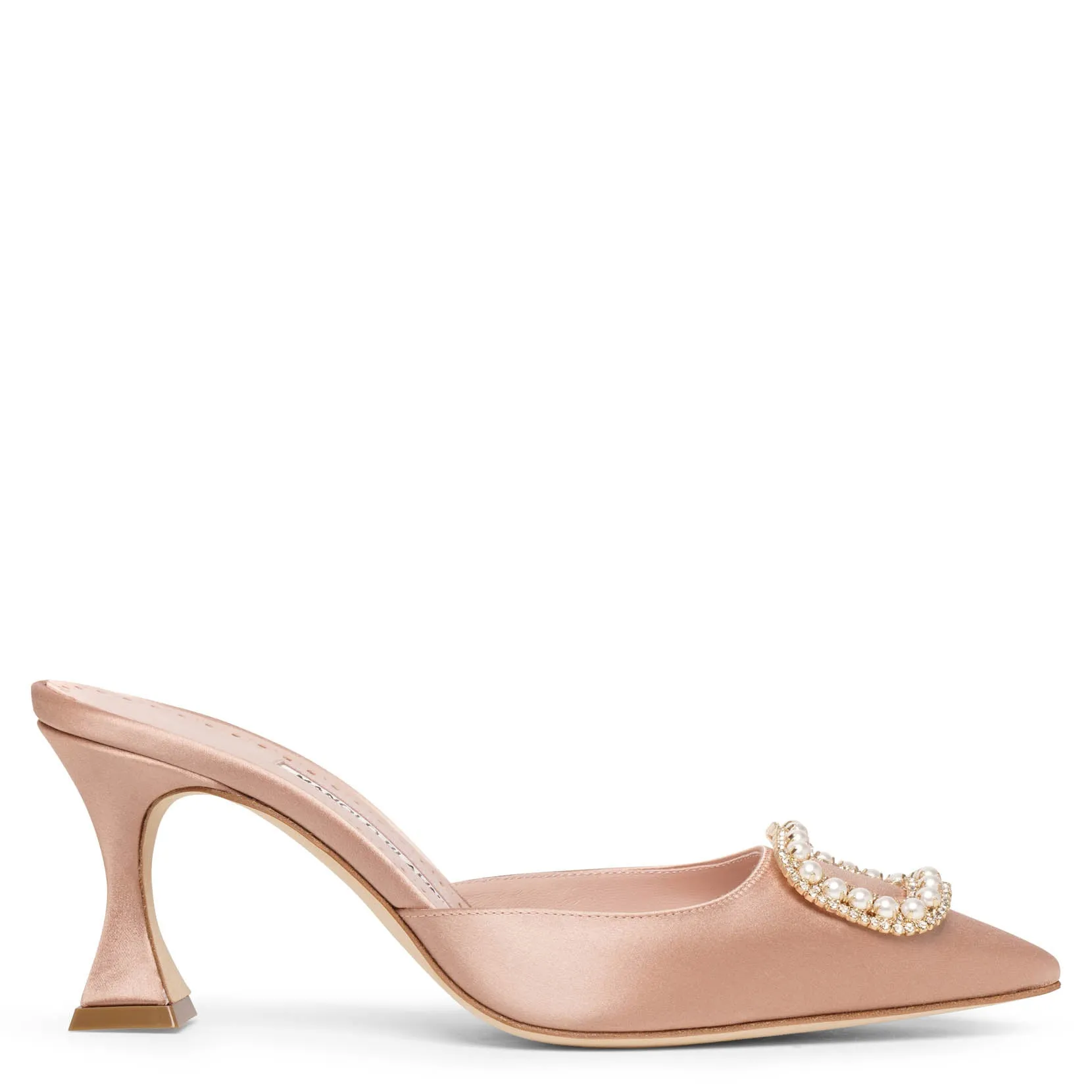 Manolo Blahnik Fabetamu 70 beige rose mules