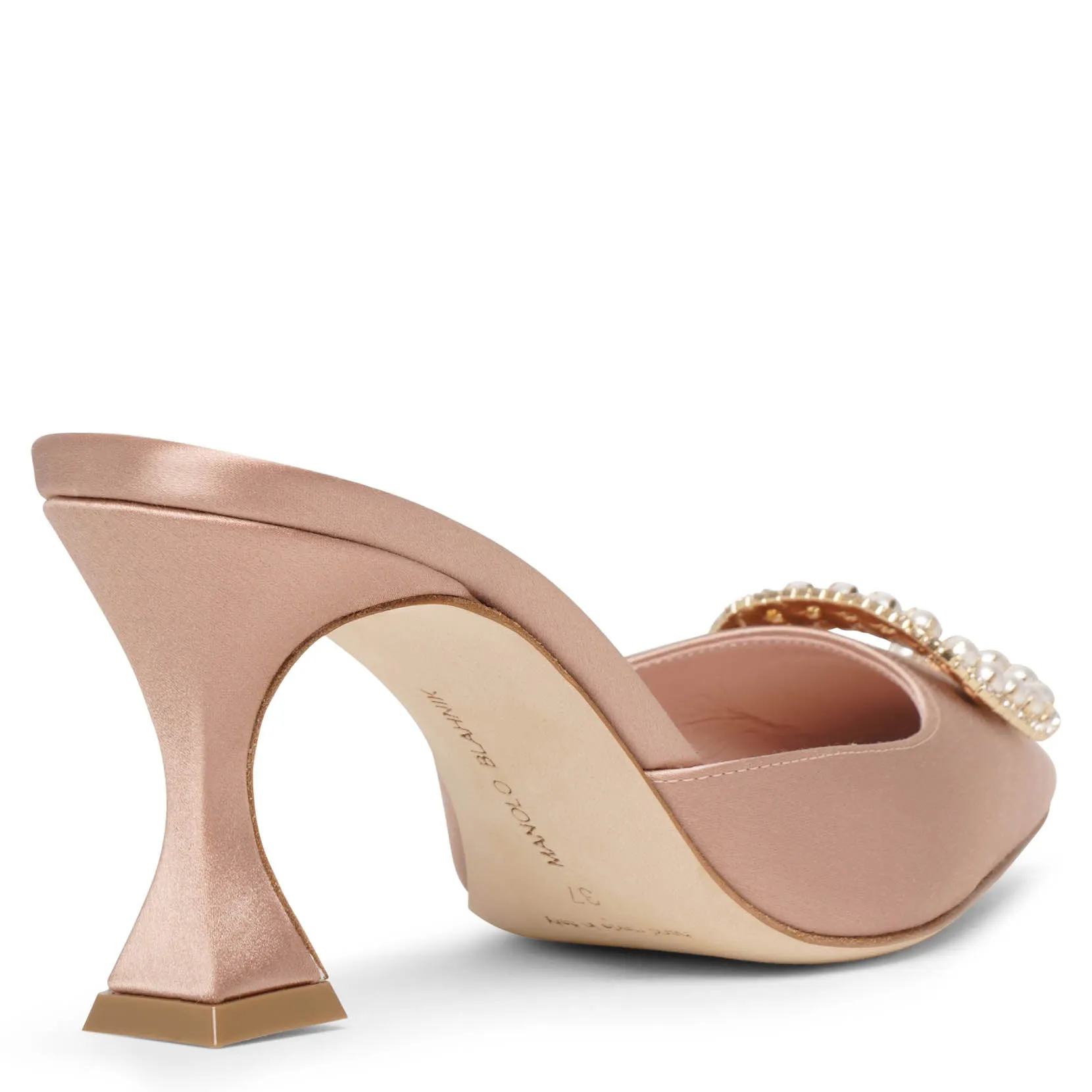 Manolo Blahnik Fabetamu 70 beige rose mules