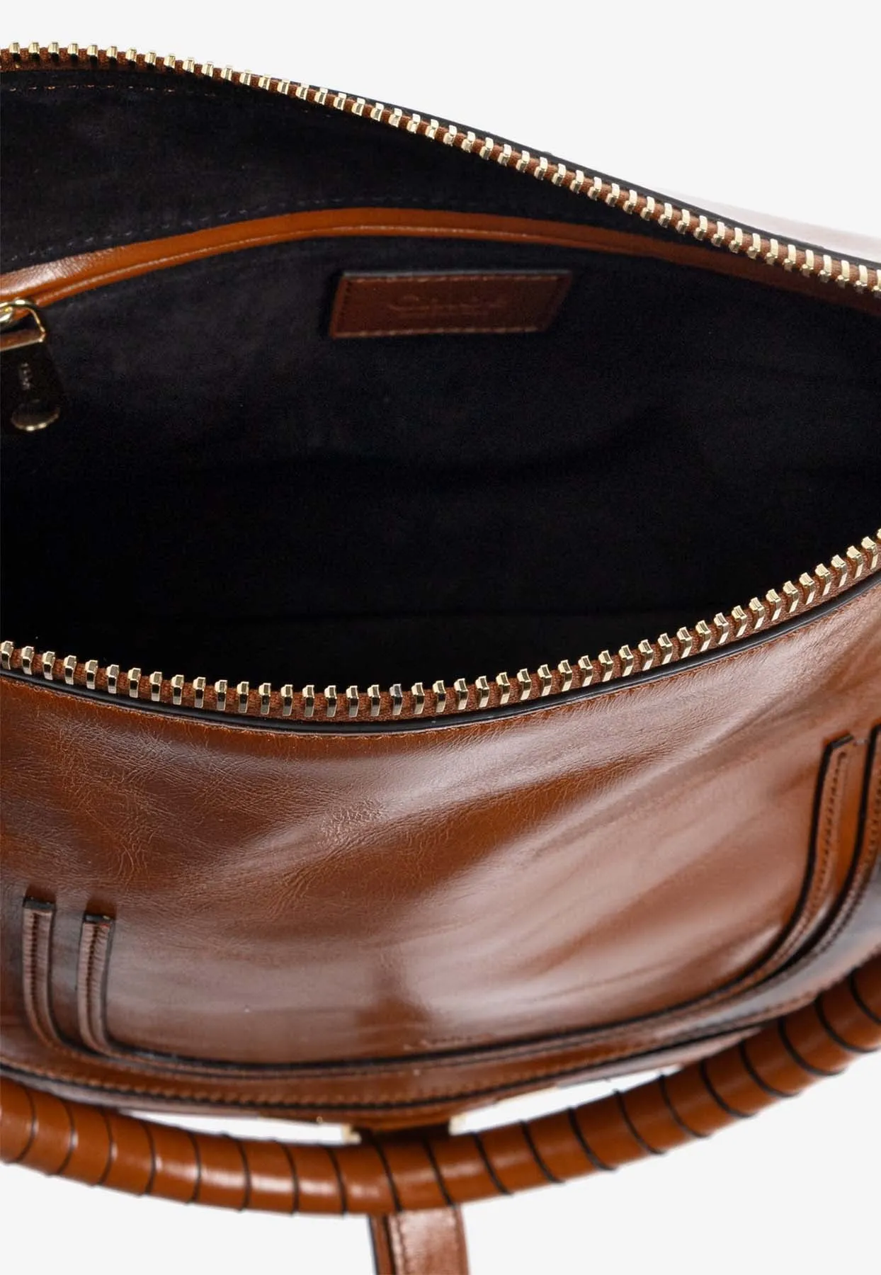 Marcie Shiny Leather Top Handle Bag