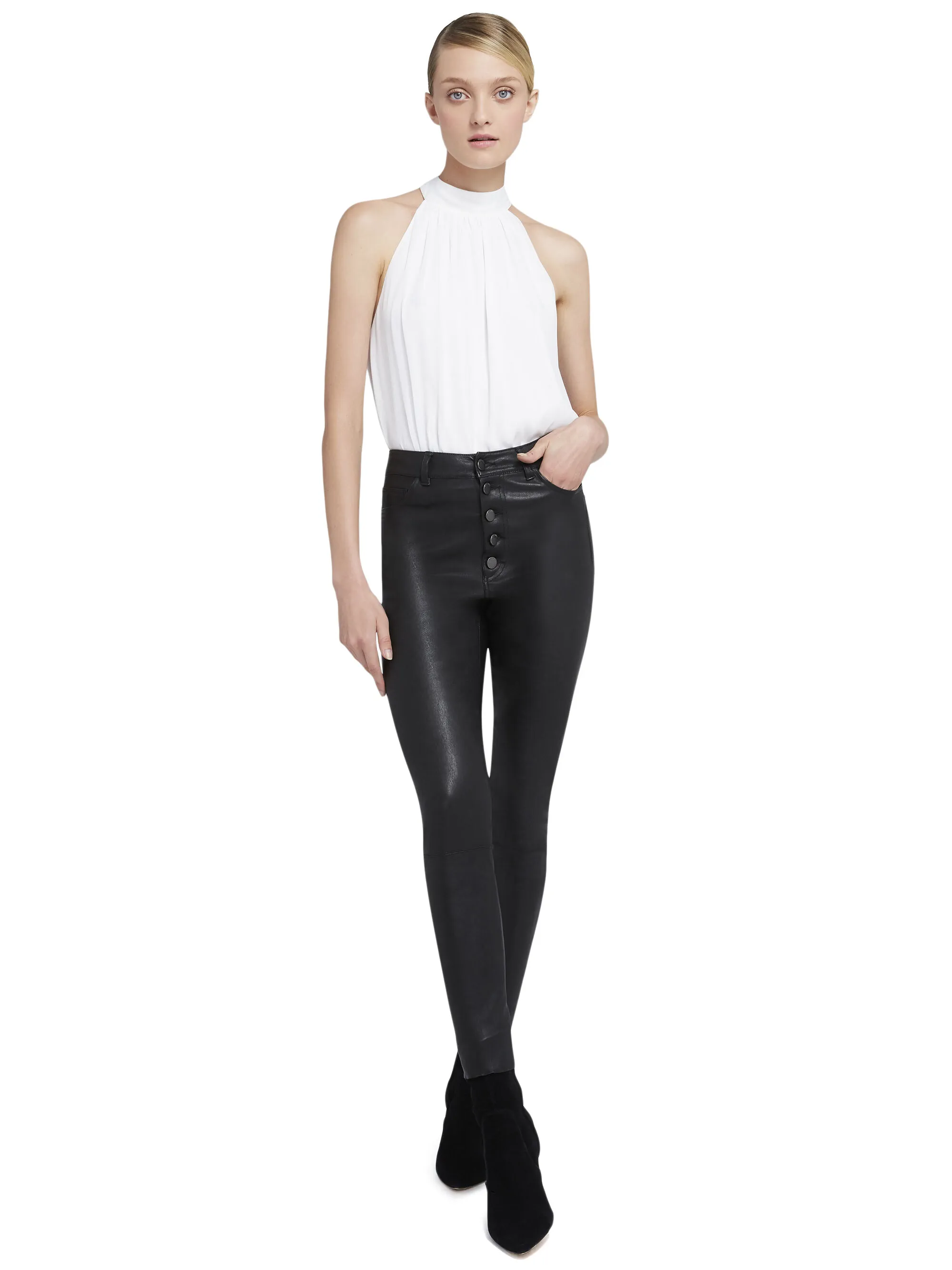 MARIS HALTER NECK GATHERED TOP