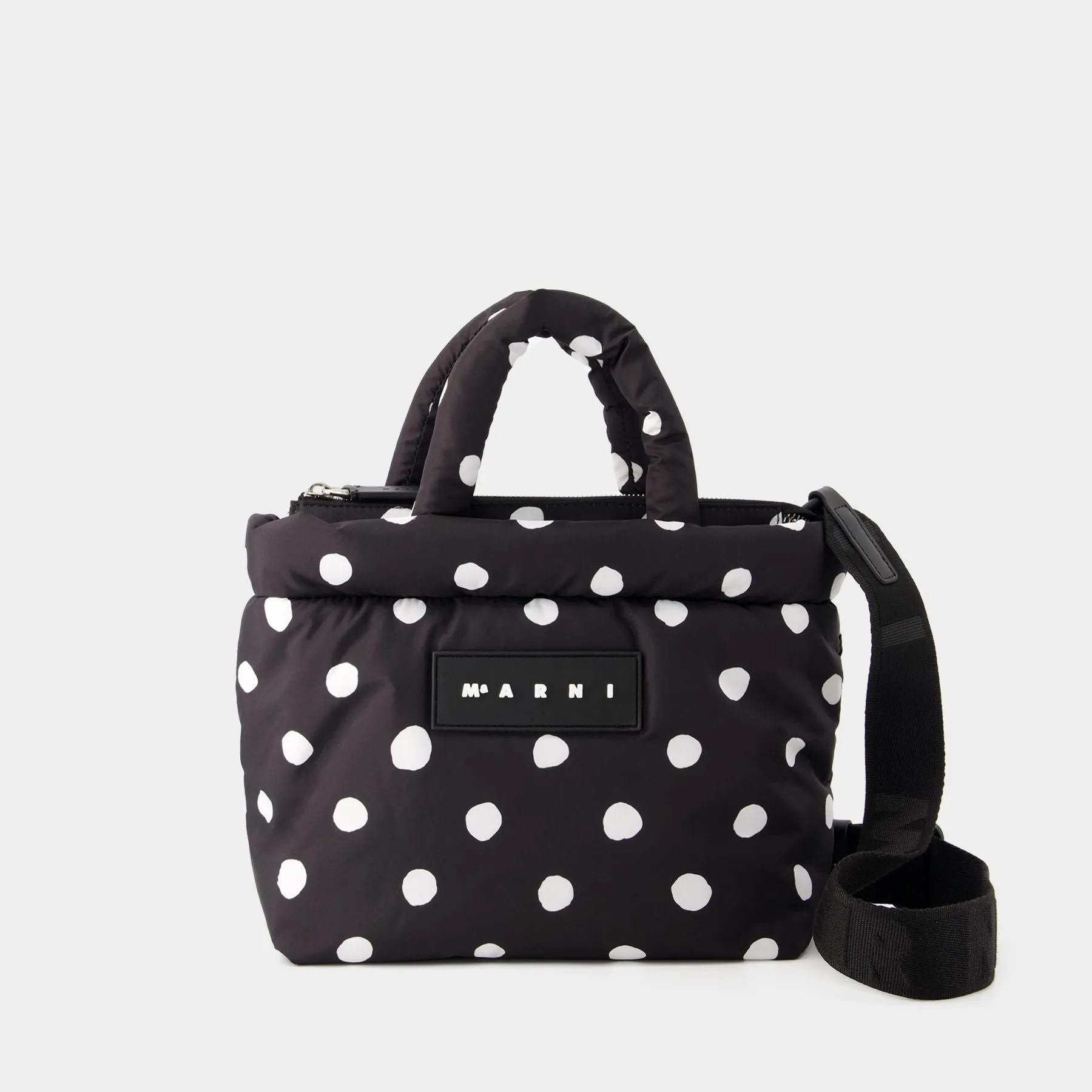 Marni  Ew Dots Print Tote Bag - Marni - Leather - Black