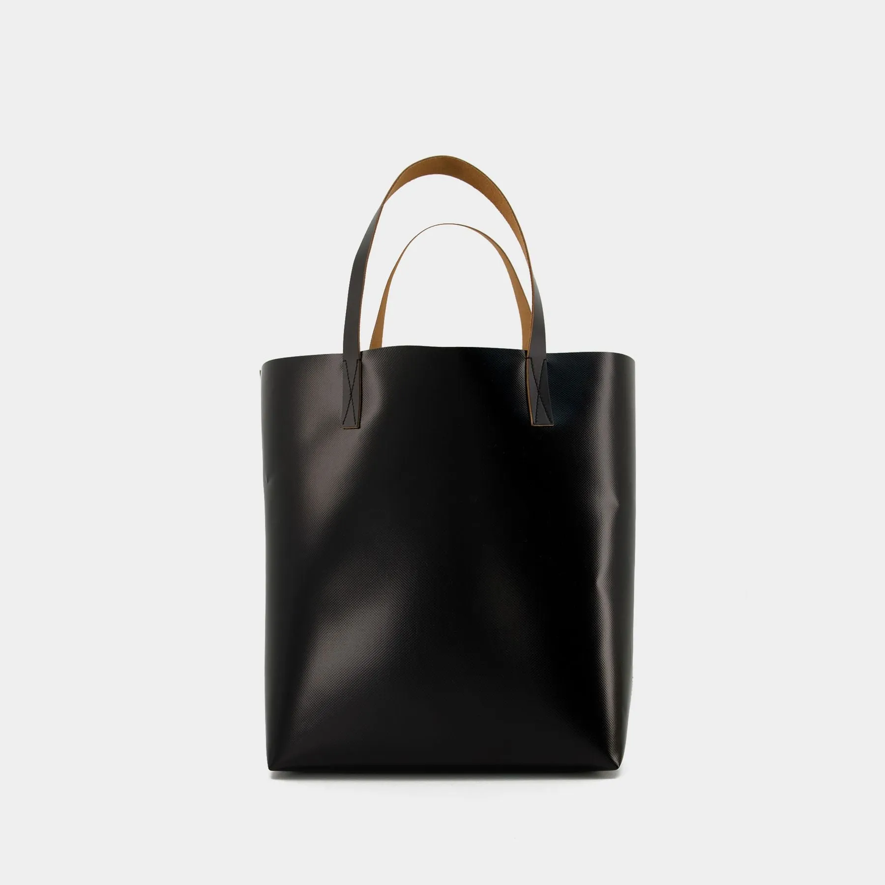 Marni  Shopping N/S W/Pocket Tote Bag - Marni - White Soie/Black - Leather