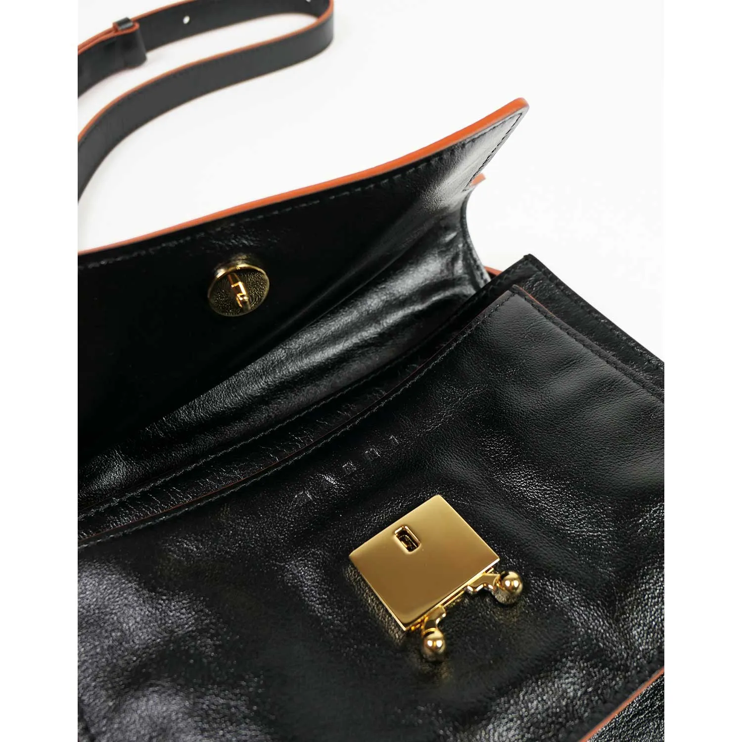 Marni TRUNK BAG SOFT MEDIUM, Black Leather 