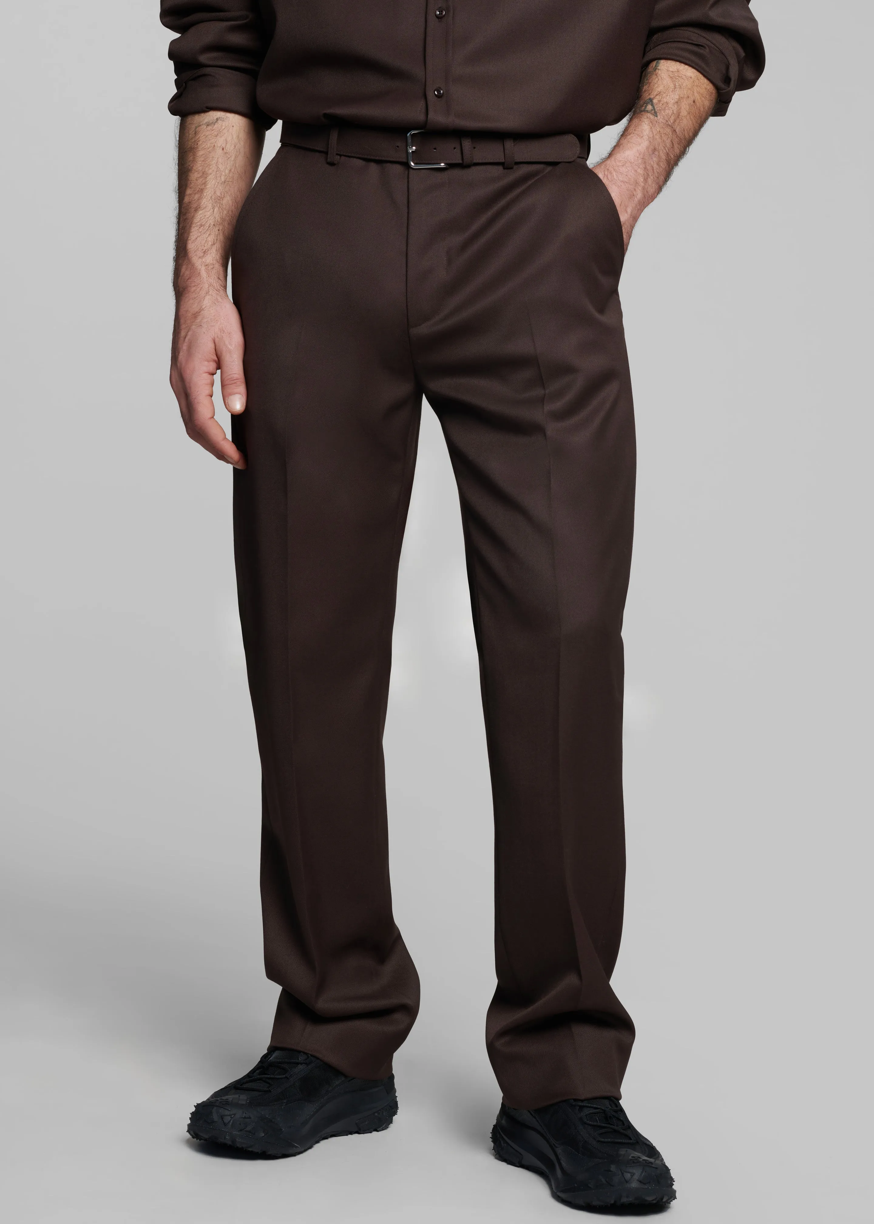 Mason Wool Trousers - Brown