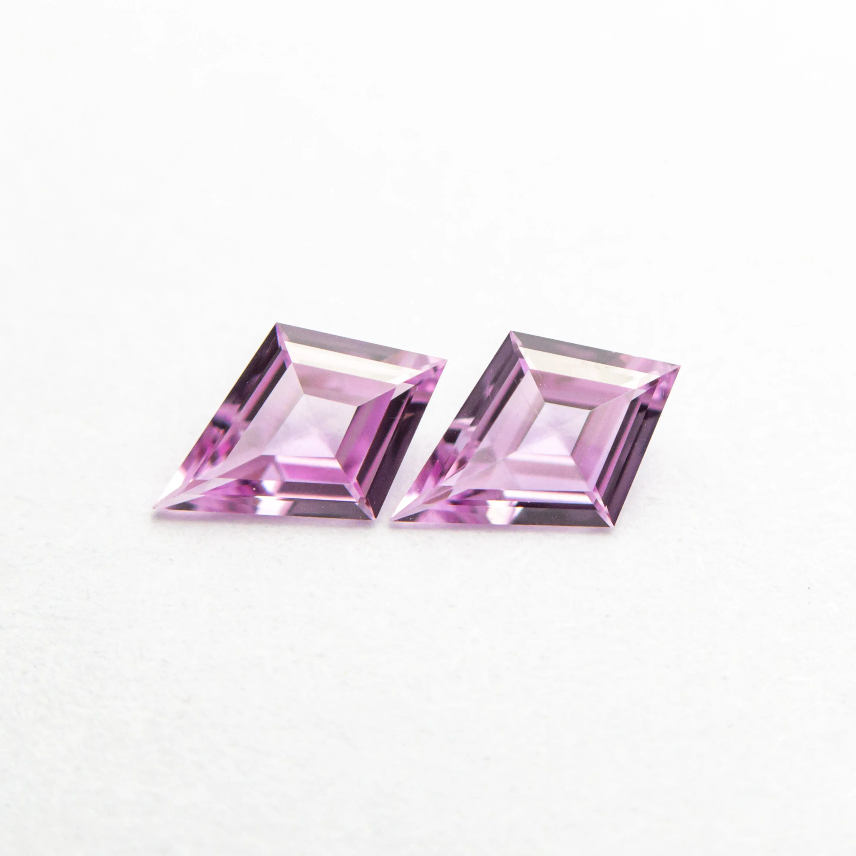 Matching Pair Pink Kite Sapphires