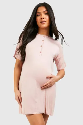 Maternity Button Front Slouchy Nightgown