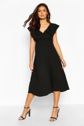 Maternity Frill Collar Midi Dress
