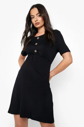 Maternity Horn Button Smock Dress