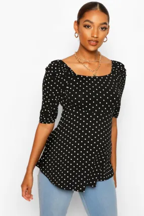Maternity Polka Dot Smock Top