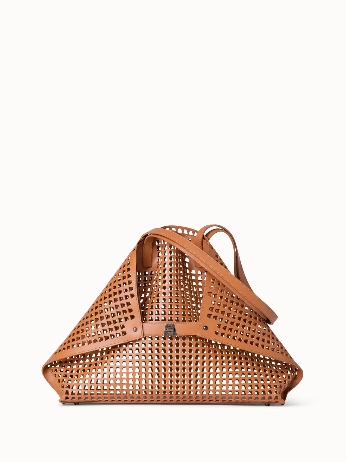Medium Ai Shoulder Bag in Trapezoid Lasercut