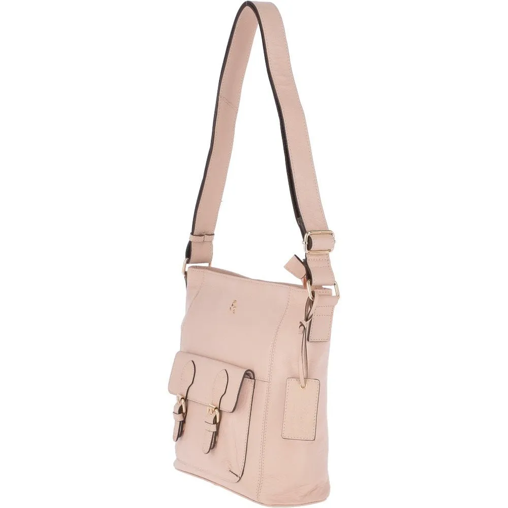 Medium Leather Shoulder Bag Pannacotta Cream : 62239