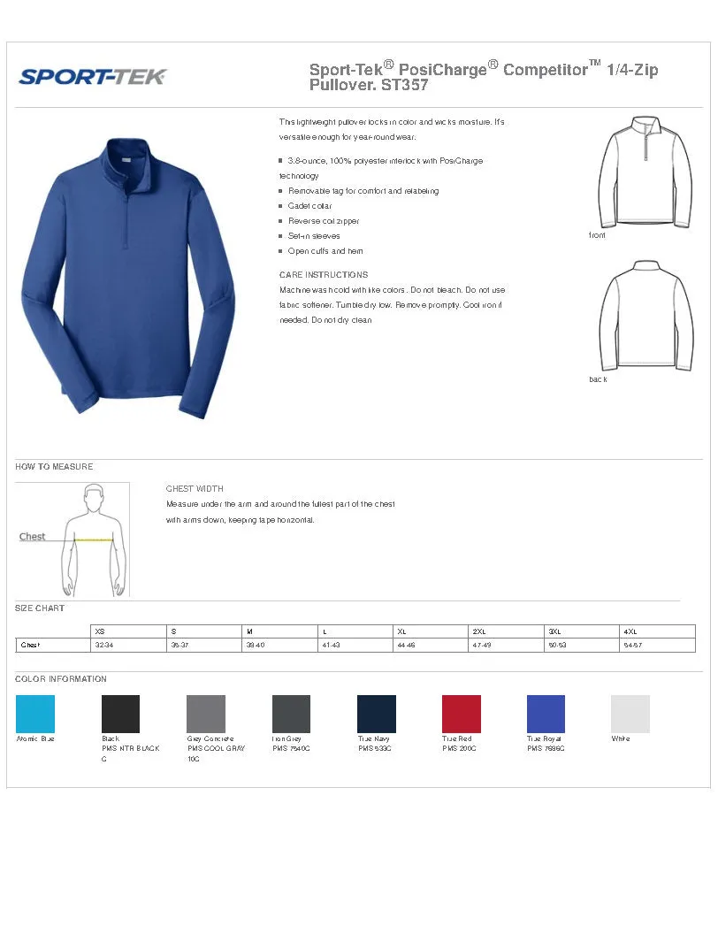 MEDSTAR ST357 Sport-Tek PosiCharge Competitor 1/4-Zip Pullover
