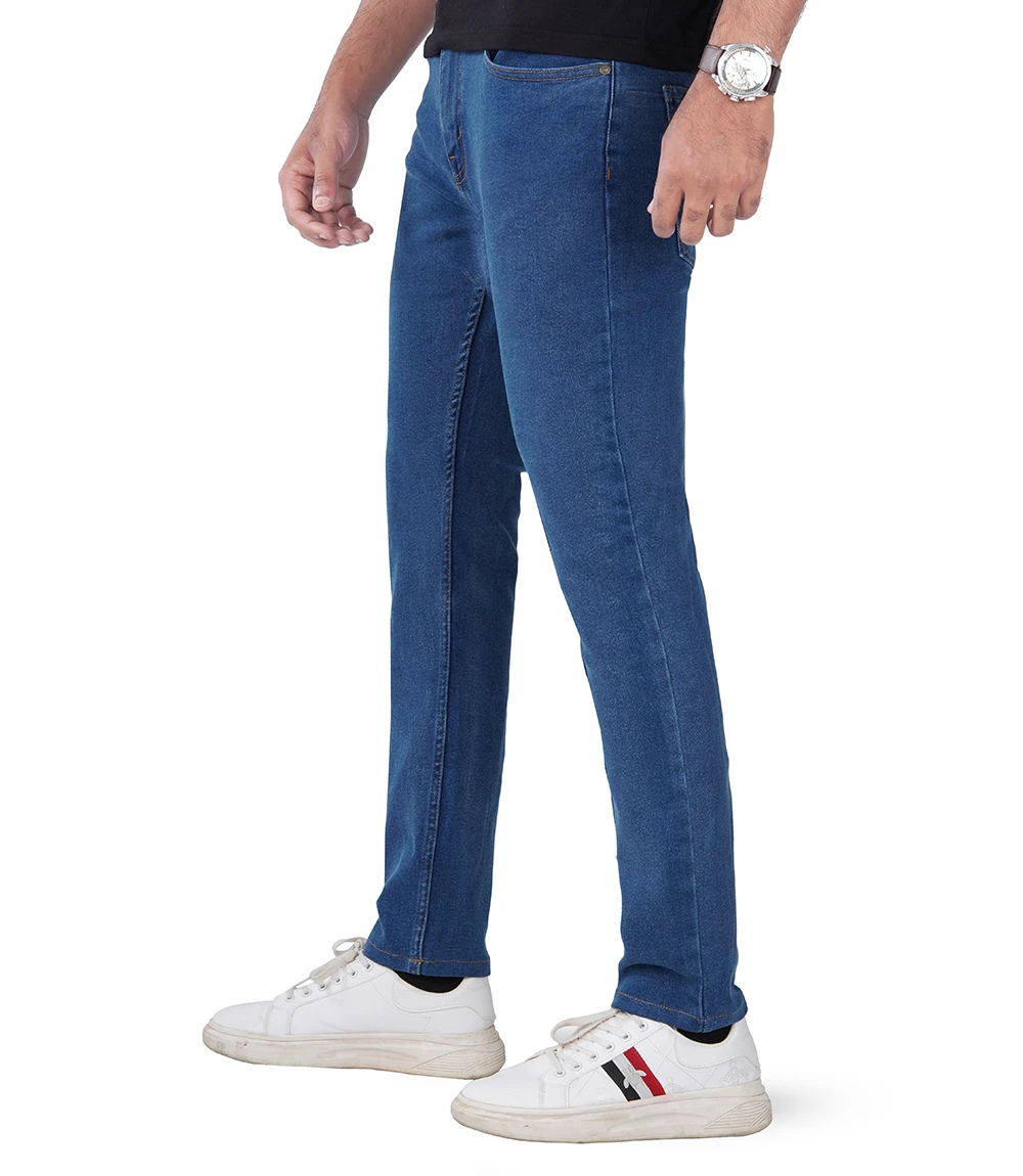 Men's Blue Slim Fit Jeans - Normal Stretch Denim Pant