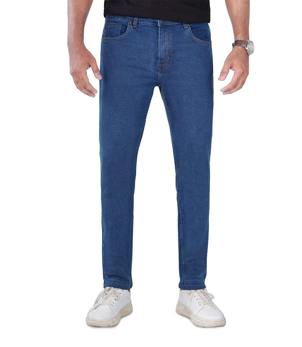 Men's Blue Slim Fit Jeans - Normal Stretch Denim Pant