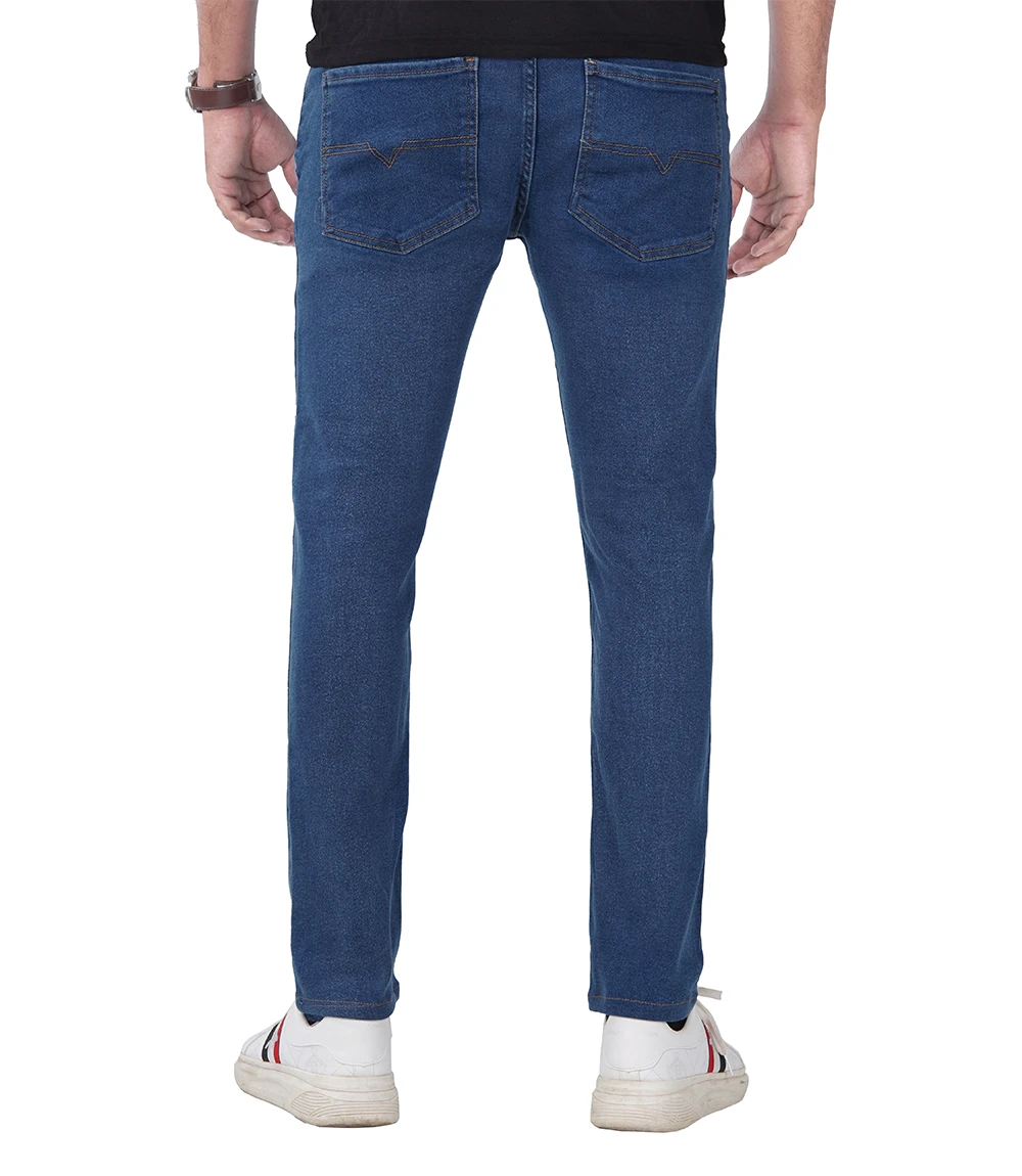 Men's Blue Slim Fit Jeans - Normal Stretch Denim Pant