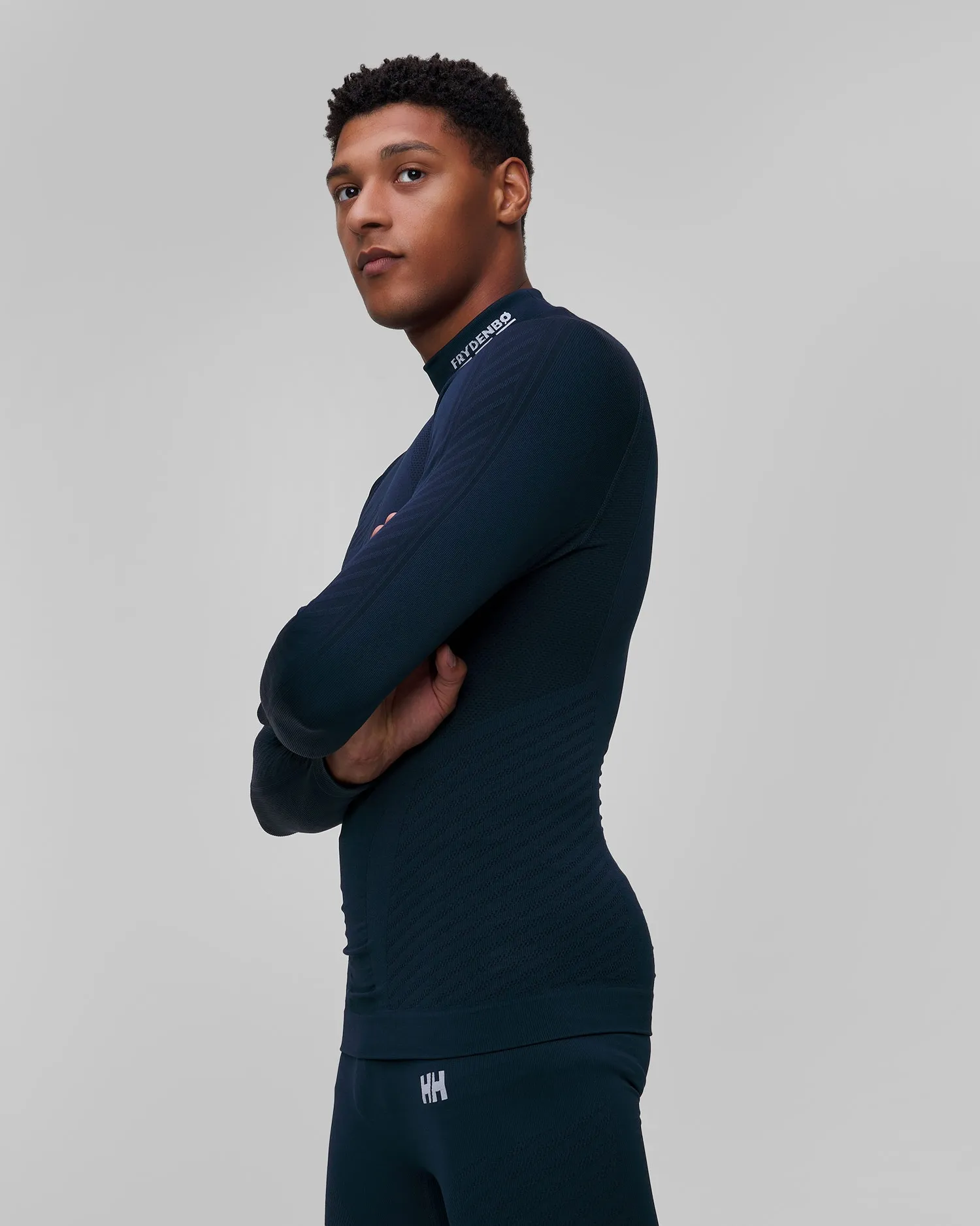 Men's navy blue thermo-active longsleeve Helly Hansen H1 Pro Seamless Graphene Top 49483-597